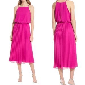 NEW Sam Edelman Pink Pleated Midi Dress | Size 2